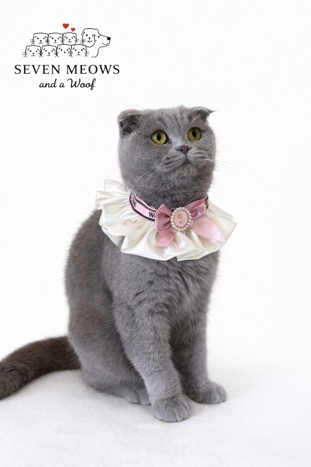 Pink Ruffled cat or dog bow