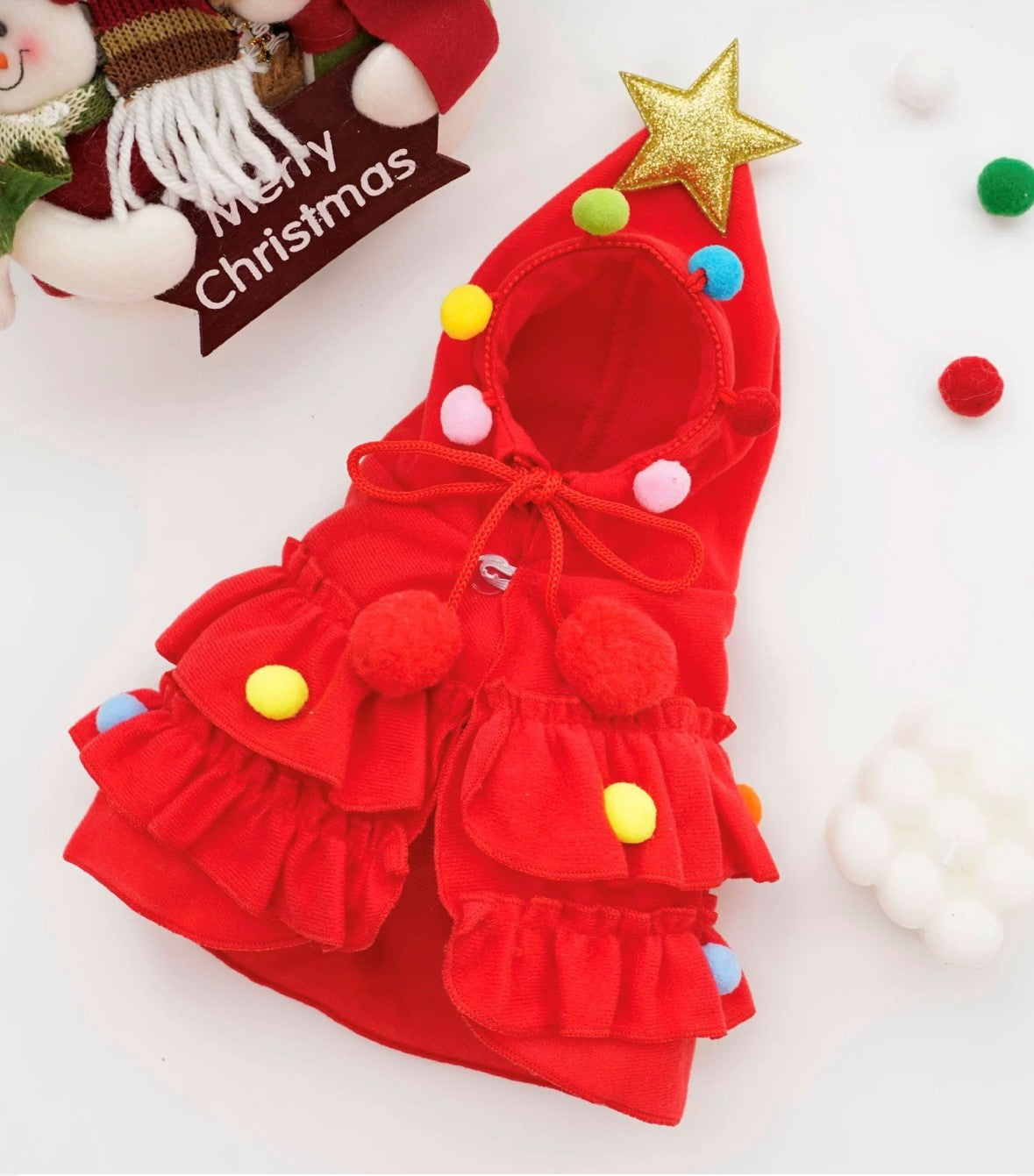 Christmas tree cape red