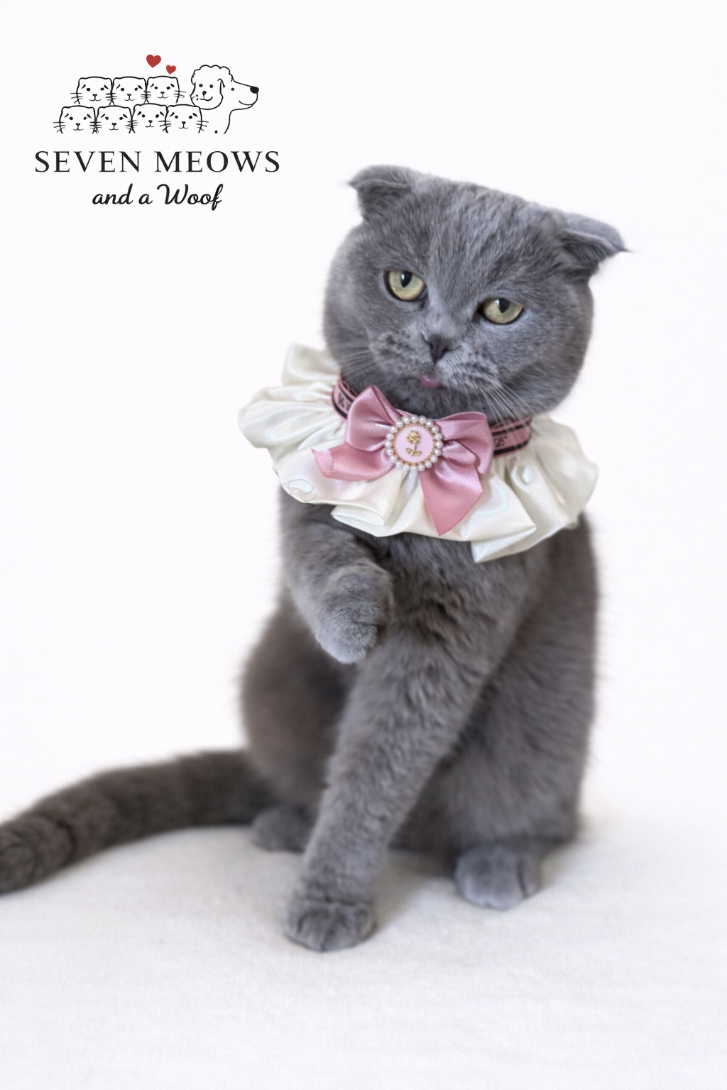 Pink Ruffled cat or dog bow