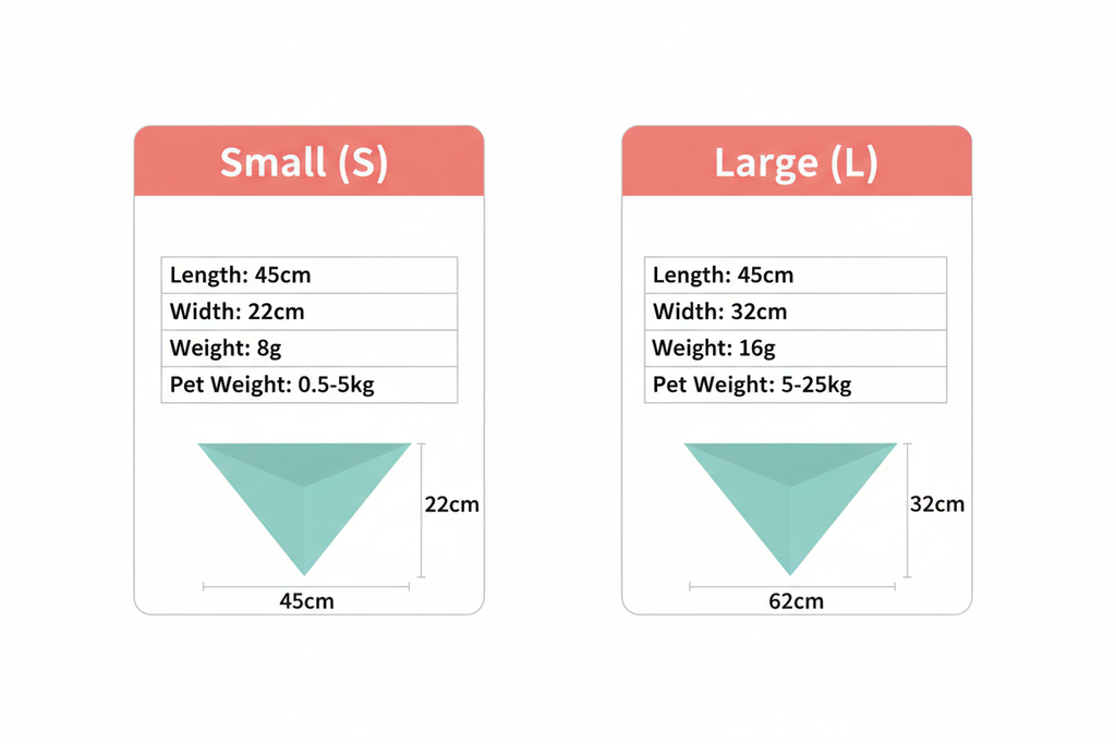 Bandana Size Chart - Two Sizes