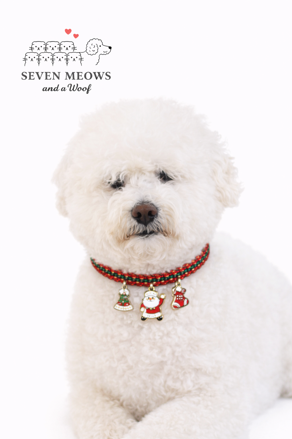 Braided Santa Green Pet Collar